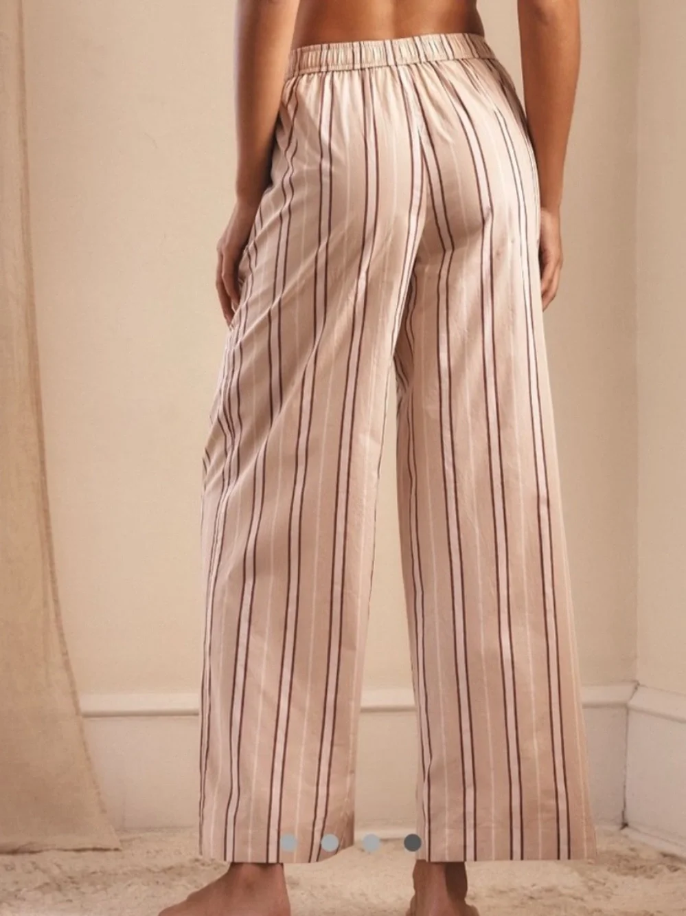Anthropologie The Wren Stripe Boxer Pants in Neutral Motif